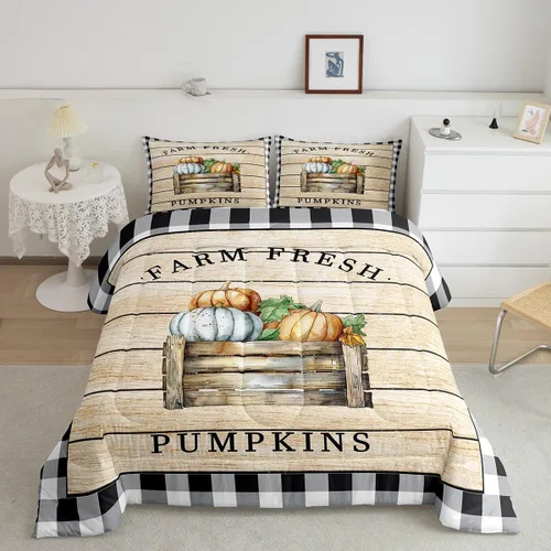 Miniatura 25 de Lindo juego de edredón de murciélago tamaño Queen con diseño de animales de Feliz Halloween, 3 piezas para decoración de habitación de niños