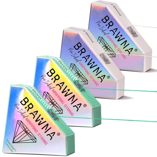 Miniatura 8 de BRAWNA [Versión mejorada] 30 metros de hilo blanco de mapeo de cejas para medición de cejas - Suministros de microblading - Kit PMU - Kit de 2-Blanco