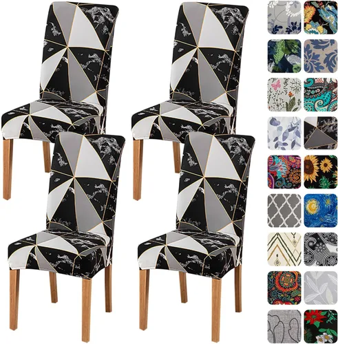 Miniatura 43 de HZDHCLH Juego de 4 fundas para sillas de comedor color burdeos, fundas elásticas de elastano para sillas Parsons, paquete de 4, fundas de asiento