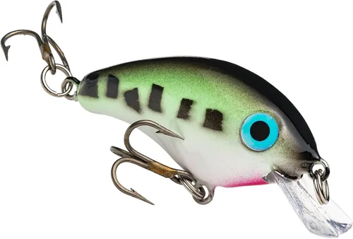 Miniatura 15 de Strike King Señuelo de pesca Bitsy Pond Minnow Crankbait, 3/32 oz, irresistible para los peces Chartreuse con espalda negra