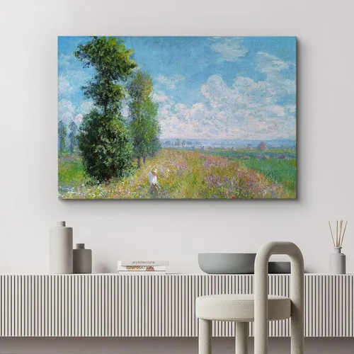 Miniatura 2 de wall26 Prado con álamos por Claude Monet - Arte moderno impresionista, arte en lienzo para el hogar, 12 x 18 pulgadas