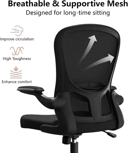 Miniatura 6 de Silla de oficina ergonómica, cómoda silla giratoria para oficina en casa, silla de escritorio de malla transpirable, silla de computadora de apoyo