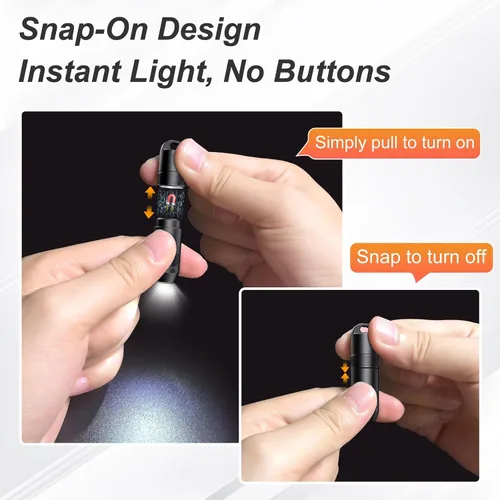 Miniatura 2 de EDC - Mini linternas LED de alto lúmenes, llavero de bolsillo, linterna de activación magnética, linterna pequeña recargable, batería de larga