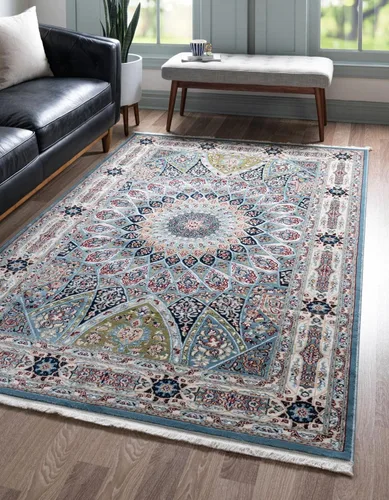 Miniatura 49 de Unique Loom Colección Narenj - Adams - Alfombra ovalada (2 pies 2 pulgadas x 3 pies 1 pulgada, color azul/borgoña)