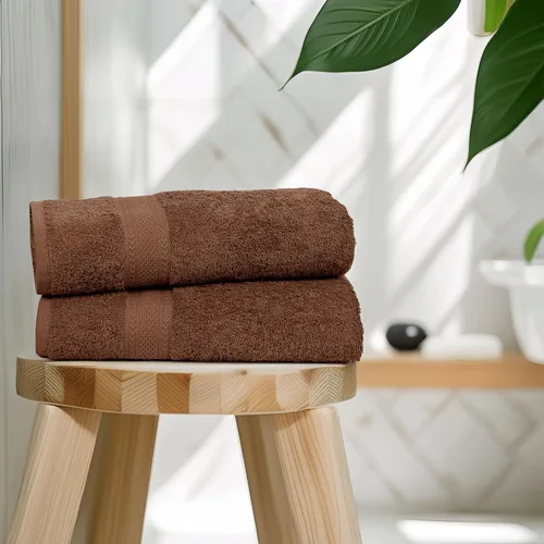 Miniatura 6 de Juego de 6 toallas de baño de tamaño mediano, 100% algodón rizo, 24" x 48", secado rápido, suaves y altamente absorbentes, toallas Acorn para baño