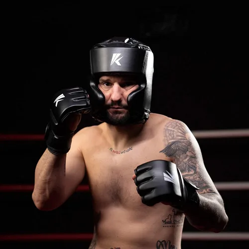 Miniatura 9 de Kruzak - Gorros de boxeo unisex - Entrenamiento de MMA, acolchado ajustable, Kara, Muay Thai, Kickboxing, Sparring, artes marciales, karate, Negro