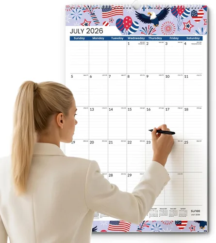 Miniatura 8 de SUNEE Calendario de pared grande 2026-2027, 22.75 x 15.5 pulgadas, calendario de julio de 21 meses (finaliza marzo de 2028), vertical extragrande