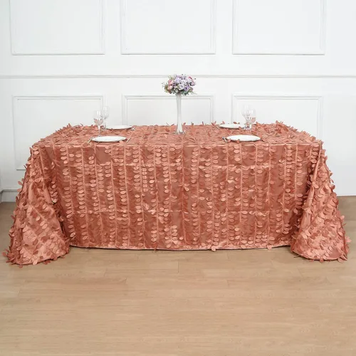 Miniatura 7 de TABLECLOTHSFACTORY - Mantel cuadrado de tela de tafetán de pétalos de hojas 3D de 54 pulgadas, color negro