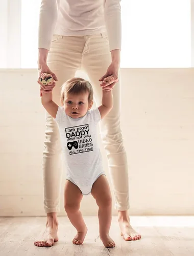 Miniatura 20 de CBTwear Proof Daddy Does Not Play Video Games All the Time – Ropa de bebé – Divertido body para recién nacido para niños y niñas