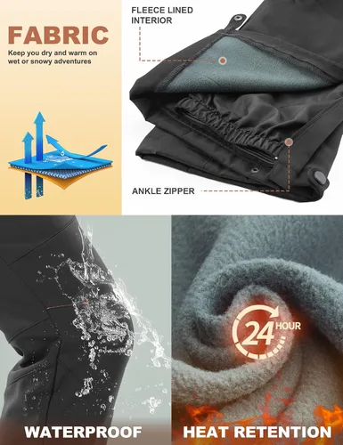 Miniatura 3 de Heathyoga Pantalones de nieve impermeables para mujer, pantalones de snowboard para mujer, pantalones de senderismo para mujer, pantalones cargo