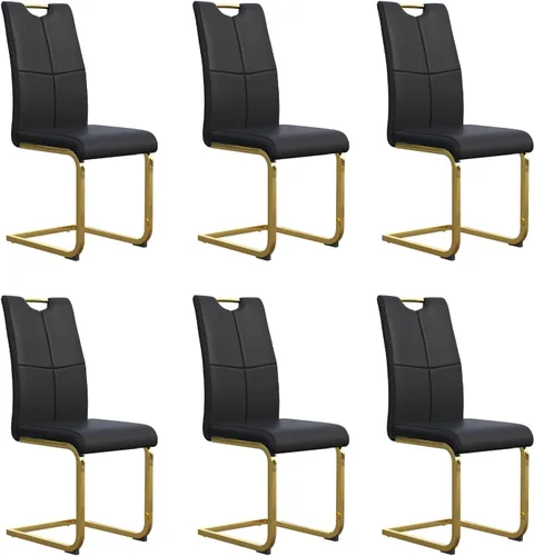 Miniatura 13 de Juego de 2 sillas de comedor, modernas sillas de comedor de piel sintética, sillas tapizadas para cocina, comedor, respaldo alto ergonómico