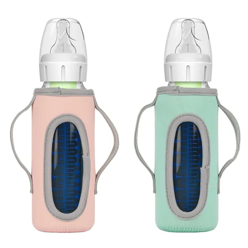 Beautyflier Fundas de vidrio para biberones de bebé para biberones estrechos naturales del Dr. Brown's de 8 onzas con doble asa, 0.130 in de grosor