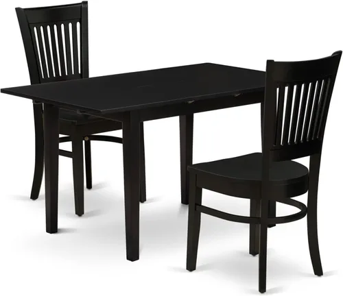 Miniatura 20 de East West Furniture NOVA5-BLK-W - Juego de muebles de comedor de 5 piezas, incluye una mesa de cocina rectangular con hojas de mariposa y 4 sillas