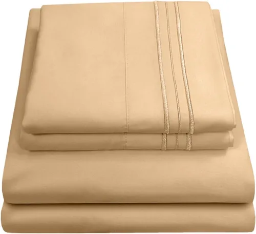 Miniatura 20 de Juego de sábanas de 1800 hilos – Sábanas de microfibra cepillada suave de calidad egipcia – Juego de ropa de cama de lujo con sábana encimera