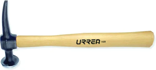 URREA Auto Body Hammer - 1428 - Martillo de acabado de pein recto de 14 pulgadas con cara redonda, cara cuadrada y mango de roble