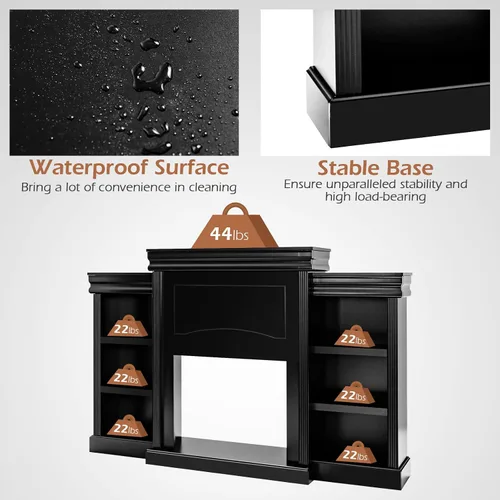 Miniatura 9 de Tangkula Soporte de mantel independiente de 70 pulgadas, gabinete moderno con chimenea para sala de estar, dormitorio, mesa consola de madera