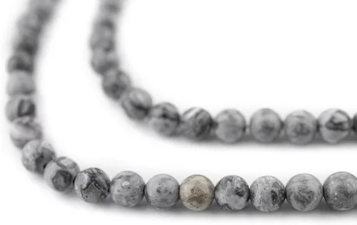 Miniatura 144 de The Bead Chest Cuentas de Jade Blanco Mate Redondas (8mm): Piedra Preciosa Orgánica Redonda Esférica de Energía con Poder de Sanación para Hacer