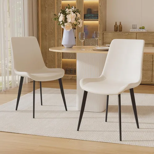Miniatura 34 de Sillas de Comedor, Sillas de Comedor Modernas de Cuero PU, Sillas de Comedor con Patas de Metal Resistentes, Sillas de Cocina con Asiento Tapizado