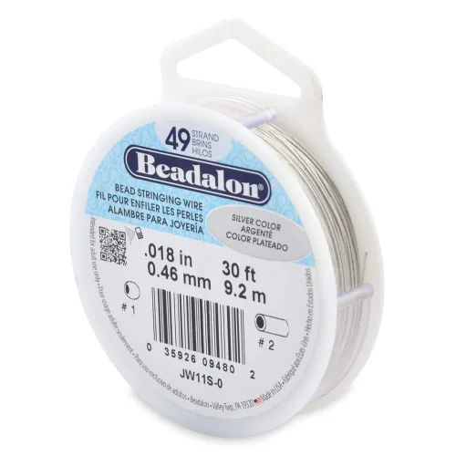 Miniatura 11 de Beadalon Alambre de cuerda de cuentas de acero inoxidable de 49 hebras, 0.024 pulgadas / 0.024 in, oro satinado, 30 pies / 30.2 ft Dorado satinado