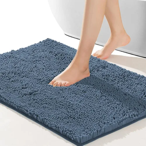 Miniatura 12 de Alfombras de baño de felpilla extrasuaves y absorbentes, antideslizantes, de secado rápido, lavables a máquina, para suelo de baño, bañera y ducha