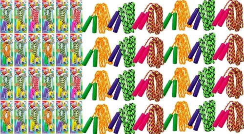 Miniatura 7 de JA-RU Cuerda de saltar ajustable de 7 pies (cuerda de salto) de nailon trenzado para niños. Actividades en interiores y exteriores