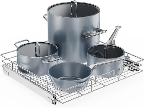 ROOMTEC Organizador de gabinete extraíble, estantes extraíbles de 20 pulgadas de ancho x 21 pulgadas de profundidad, cajones de gabinete de cocina 1
