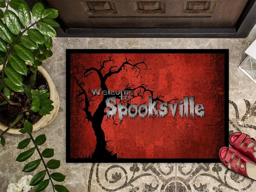 Miniatura 3 de Caroline's Treasures SB3008MAT - Felpudo de Halloween con texto en inglés "Welcome to Spooksville", 18 x 27 pulgadas, para interiores y exteriores