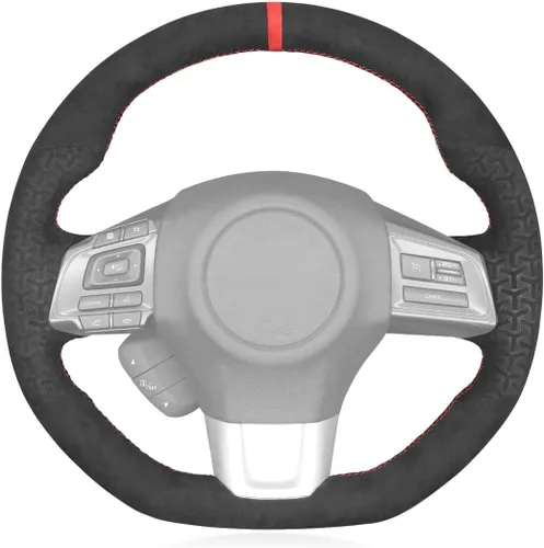 Miniatura 41 de MEWANT Funda de volante de automóvil transpirable cosida a mano para Subaru WRX 2015-2021 / WRX STI 2015-2021, accesorios para volante Subaru WRX