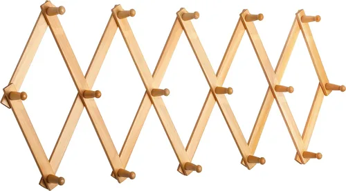 Miniatura 39 de SKOLOO Perchero para sombreros de pared con 17 ganchos, madera maciza, moderno, ampliable, perchero de pared para abrigos, sombreros, bolsos, gorras
