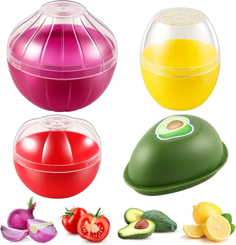 Miniatura 16 de Contenedores para almacenamiento de tomate, organizador reutilizable para refrigerador, organizador individual para mantener lima y tomate frescos