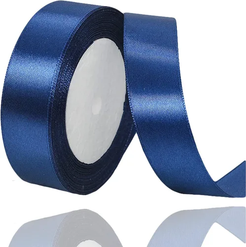 Miniatura 84 de Cinta azul de 1-1/2 pulgadas x 25 yardas, cinta de seda de satén azul real para envolver regalos, fabricación de lazos para el cabello, ramos