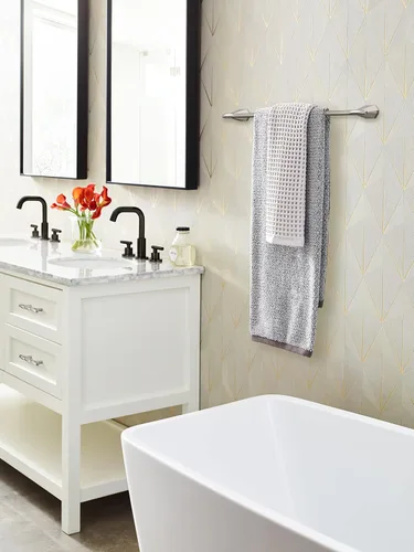 Miniatura 2 de Amerock BH36044G10 Toallero de níquel cepillado Toallero de 24 pulgadas (24.016 in) San Vicente Toallero de baño Accesorios de baño