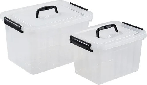 Miniatura 7 de Ggbin Caja de almacenamiento de plástico transparente con asa, contenedor de almacenamiento de 6 cuartos de galón y tapa de 12 cuartos de galón, 2