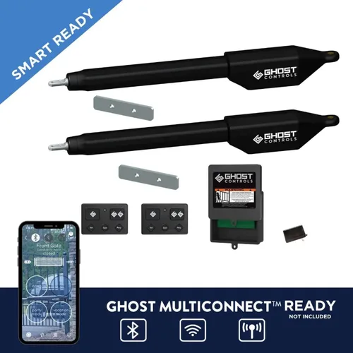 Miniatura 3 de Ghost Controls Kit de abridor automático de puertas para puertas batientes de entrada montadas en columna y decorativas con control remoto