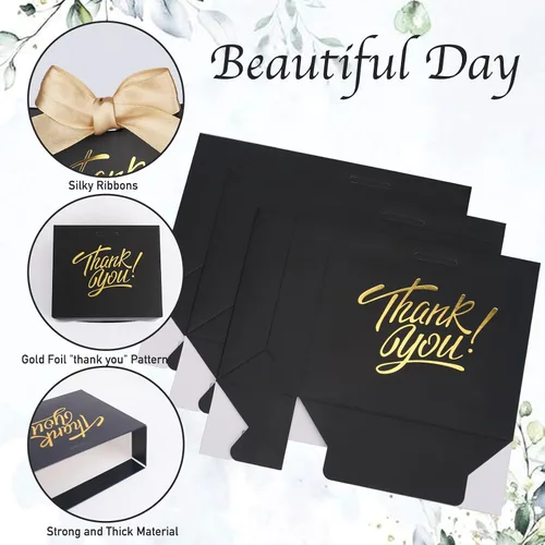 Miniatura 6 de KPOSIYA Bolsas de regalo pequeñas, paquete de 100 bolsas pequeñas de agradecimiento de 4.5 x 1.8 x 3.9 pulgadas, bolsa de papel negro para dulces