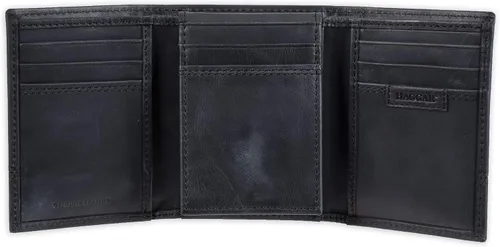 Miniatura 5 de Haggar Cartera triple RFID de cuero para hombre