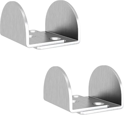 Miniatura 11 de JUBEST Guía de piso negro mate para montaje en pared, herrajes para puertas corredizas de granero de hasta 1-3/4 pulgadas de ancho y 1-7/8 pulgadas
