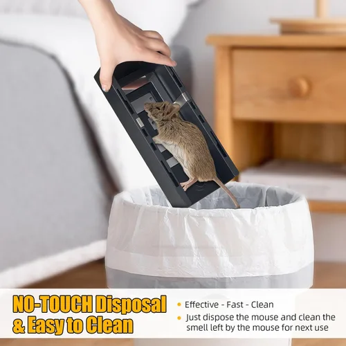 Miniatura 6 de Trampa para ratas, exterminador eléctrico para ratones, 2 paquetes de exterminador electrónico de roedores con deflector antiescape en interiores