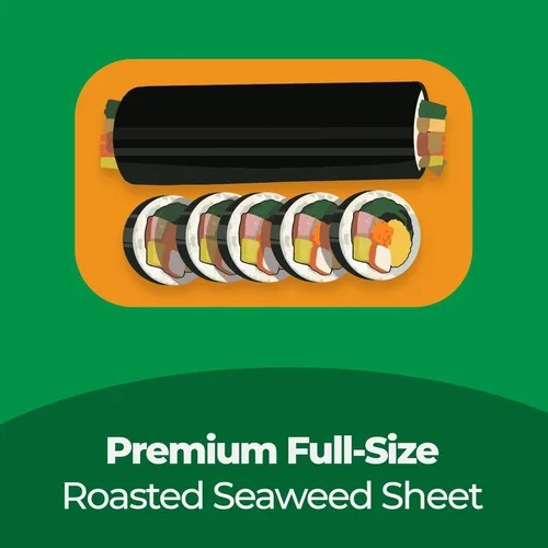 Miniatura 4 de Surasang Sábanas Nori prémium para sushi y gimbap - Hojas de algas coreanas tostadas, 20 hojas de tamaño completo, paquete de 1 - Sushi Nori