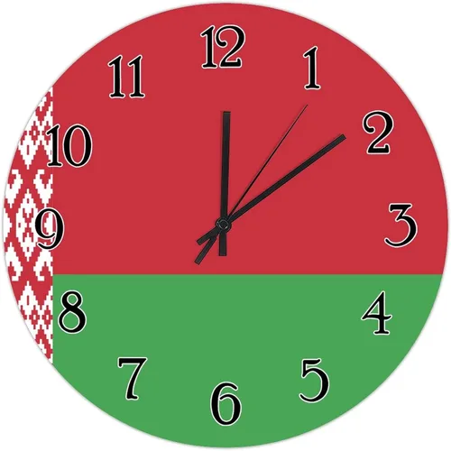 Miniatura 25 de Reloj de pared de madera con bandera de Chile, reloj de pared de cuarzo de calidad, funciona con pilas, silencioso de 12 pulgadas, reloj de pared