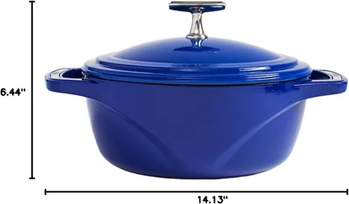 Miniatura 7 de Horno Holandés Esmaltado de Hierro Fundido de 4.5 Qt de Lodge USA - Utensilio de Cocina de Hierro Fundido - Olla Holandesa con Tapa Esmaltada