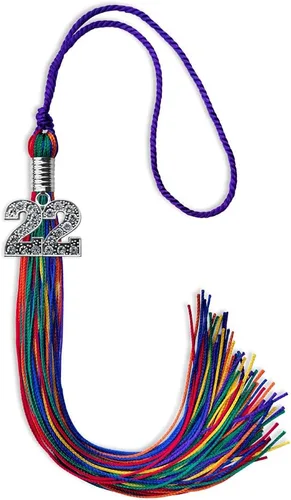 Miniatura 63 de Endea Graduation Borla de un solo color con dije de plata brillante (oro antiguo, 2022)