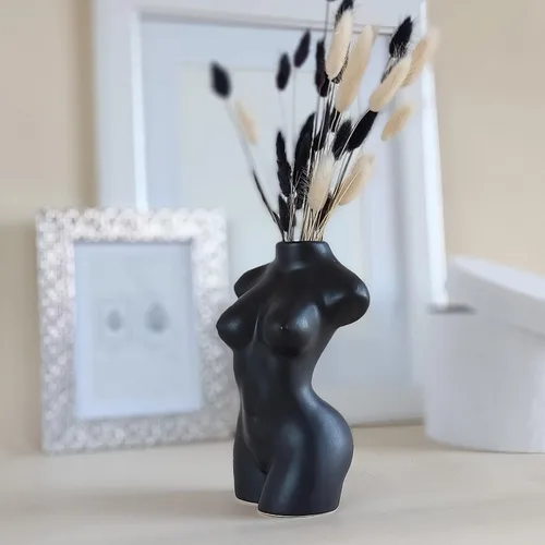 Miniatura 3 de Jarrón de cuerpo femenino - Jarrón grande bohemio en forma de cuerpo femenino de 4.7 x 7.7 pulgadas - Jarrón feminista minimalista único y fresco