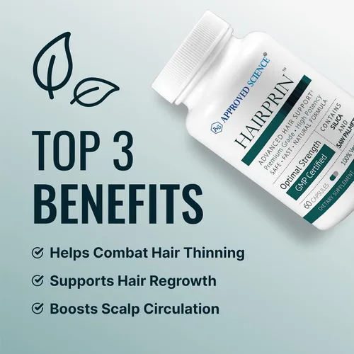 Miniatura 3 de Hairprin - Promueve el crecimiento del cabello y ayuda a estimular la circulación del cuero cabelludo - 60 cápsulas veganas - 1 botella de suministro
