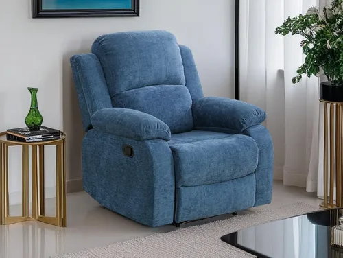 Miniatura 55 de Sofá reclinable manual moderno, sofá reclinable de cuero de 3 plazas, sofá reclinable de sala de estar, sofá con portavasos y mesa abatible