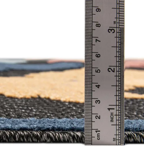 Miniatura 4 de Unique Loom Belize Outdoor Collection - Alfombra rectangular de 2 x 3 pies 1 pulgada, color negro y rojo óxido
