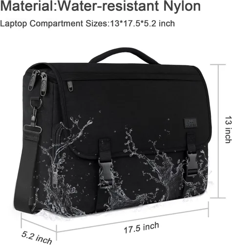 Miniatura 3 de MATEIN Bolsa tipo mensajero para hombres, mochila escolar para adolescentes, ligera de 17.3 pulgadas, maletín para laptop grande, bolsa cruzada