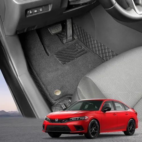 Miniatura 7 de EKR - Alfombrillas de suelo personalizadas para Honda Civic Sedan 2016-2021, alfombrilla de coche para la fila delantera y la segunda fila