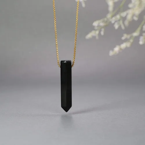 Miniatura 4 de COAI Collar con colgante puntiagudo hexagonal de piedra genuina