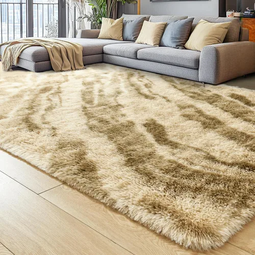 Miniatura 96 de Noahas - Alfombra suave y afelpada para habitación de niña y sala de estar, colorida, decoración para guardería, teñido anudado arcoíris, azul